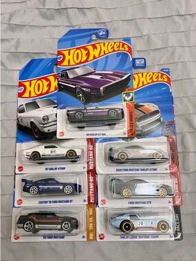 Hot Wheels- Ford Mustang- Year and Color Variations- Lot Of 7
